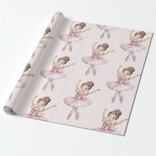 Moderne Ballett-Ballerina Tänzerin Rosa Geschenkpapier