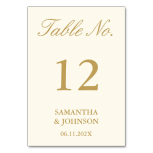 Moderne Ballroom Vintage Elfenbein Hochzeit Tischnummer