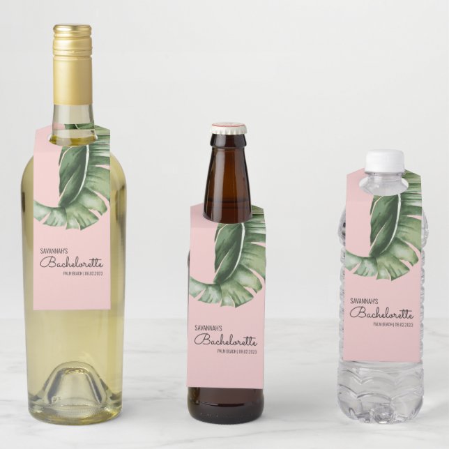 Moderne Banana Leaf Bachelorette Gefallen Flaschenanhänger (Beispiel)