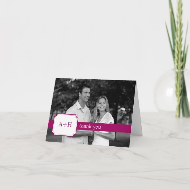 Moderne Band Dankeschön Karten (Fuchsia) (Vorderseite)