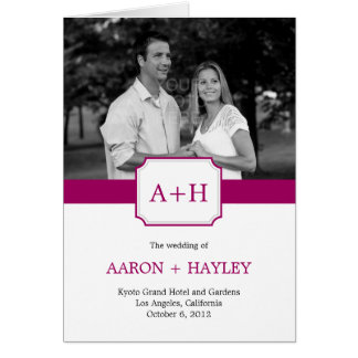 Moderne Band Wedding Program Card (Fuchsia)