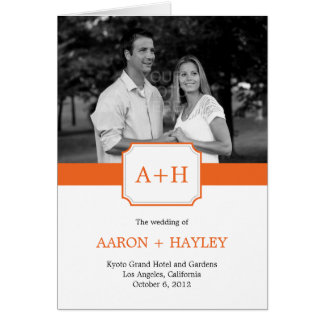 Moderne Band Wedding Program Card (Orange)