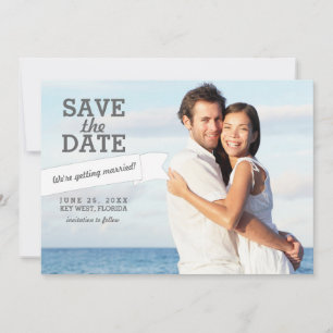 Moderne Banner Save the Date Hochzeitsfotokarte
