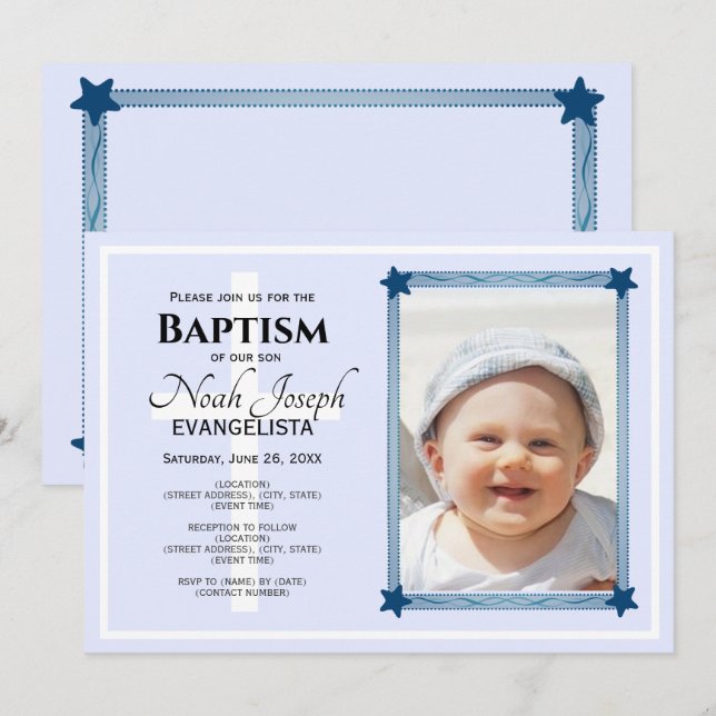 Moderne BAPTISM-Veranstaltung Einladung (Vorne/Hinten)