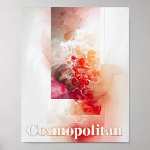 Moderne Bar-Dekoration, Cosmopolitischer Cocktail Poster