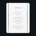 Moderne Bar Mitzvah Einladung Beilage | Blau   Aqu<br><div class="desc">Einfache moderne Bar Mitzvah-Einladungen mit blauen,  aquamarinen und grauen Akzenten. Entworfen,  um unseren modernen Bar Mitzvah Einladungen zu entsprechen.</div>