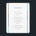 Moderne Bar Mitzvah Einladung Beilage | Blau   Aqu<br><div class="desc">Einfache moderne Bar Mitzvah-Einladungen mit blauen,  aquamarinen und grauen Akzenten. Entworfen,  um unseren modernen Bar Mitzvah Einladungen zu entsprechen.</div>