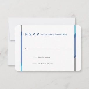 Moderne Bar Mitzvah RSVP-Karten   Blau + Aquamarin RSVP Karte