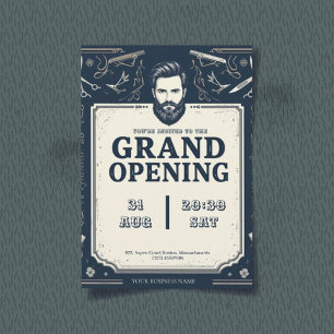 Moderne Barbershop Grand Opening-Einladung Feiertagskarte