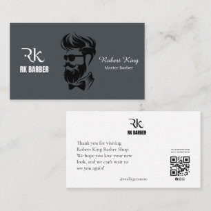 Moderne Barbier Shop QR-Code Visitenkarte