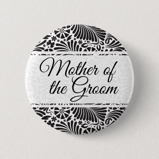 Moderne Barockfloralmutter am Boden Button (Vorderseite)