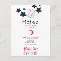 Moderne Baseball-Muster-Ticket-Style-Party   