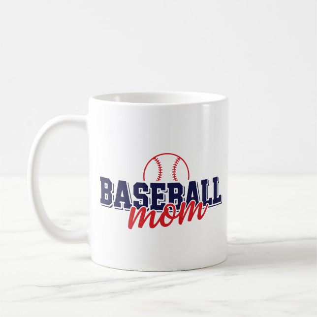 Moderne Baseball-Mutter Custom Game Day Kaffeetasse (Links)