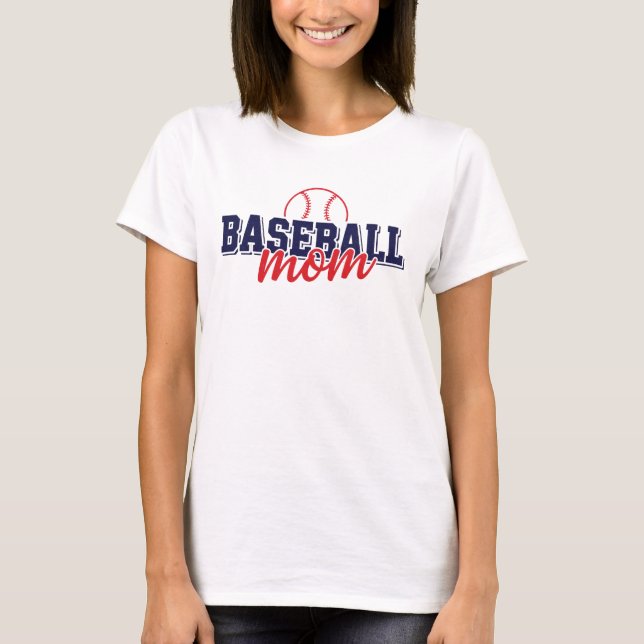 Moderne Baseball-Mutter Custom Game Day T-Shirt (Vorderseite)