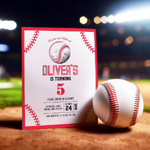 Moderne Baseball Stitches Budget Geburtstag Einlad