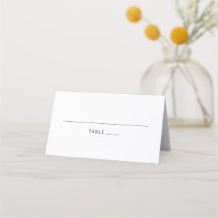 Moderne Basic White Blank Bold Typografy Wedding Platzkarte