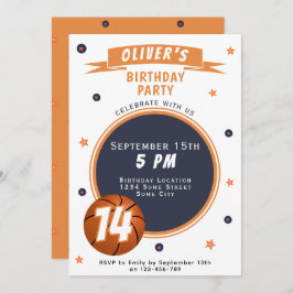 Moderne Basketball-Ball Themensport Einladung