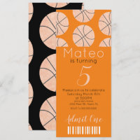 Moderne Basketball-Muster-Ticket-Style-Party In