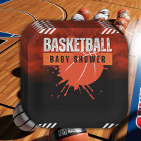 Moderne Basketball Orange Ball Baby Dusche