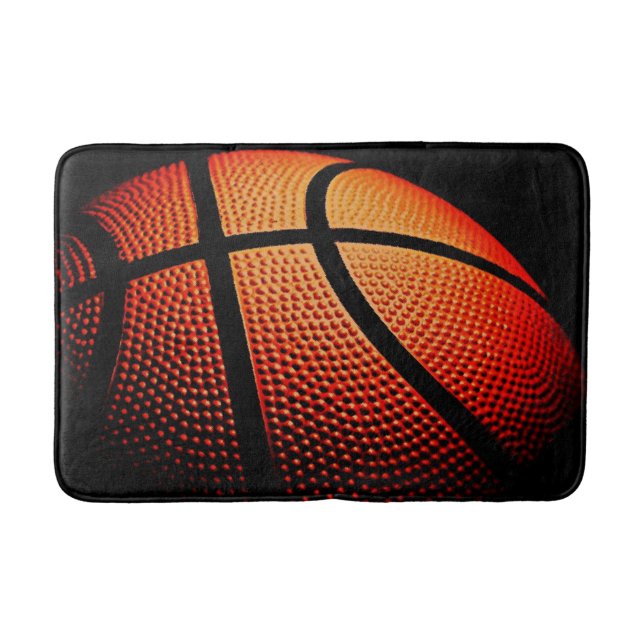 Moderne Basketball Sport Ball Skin Textur Muster Badematte (Vorderseite)