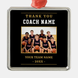 Moderne Basketball-Teamfoto Coach Ornament Aus Metall