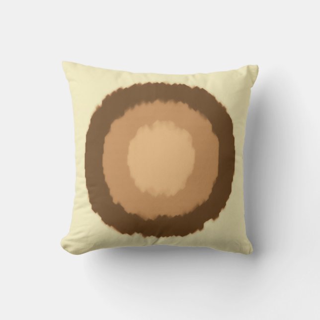 Moderne Batik-Kreise der Stämme - braun und beige Kissen (Vorderseite)