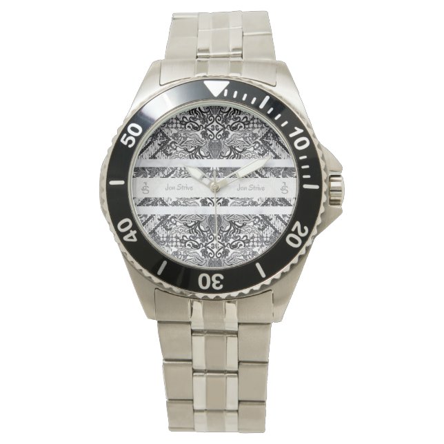 Moderne BATIK-Muster Armbanduhr (Vorderseite)