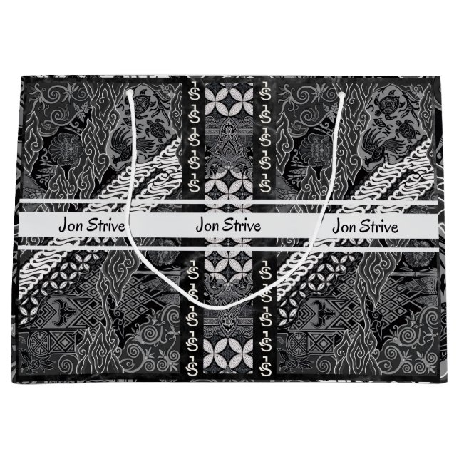 Moderne BATIK-Muster Große Geschenktüte (Vorderseite)