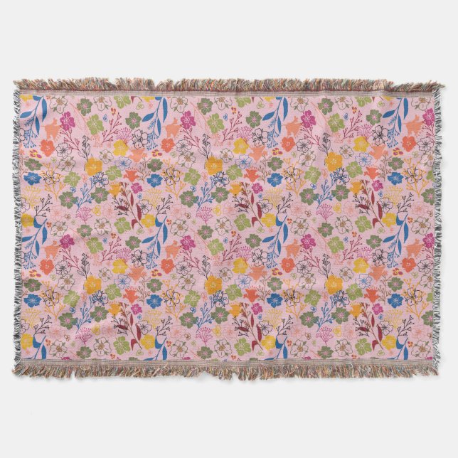Moderne Batik-Rosen-Schatten Decke (Vorderseite)