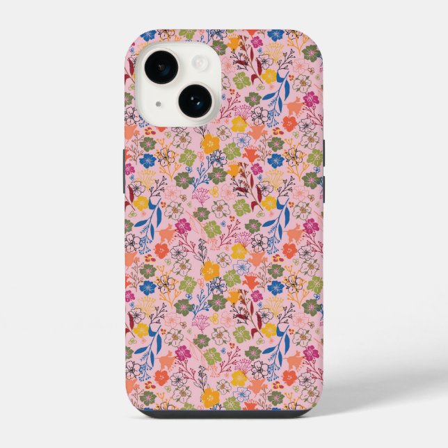 Moderne Batik-Rosen-Schatten iPhone Hülle (Rückseite)
