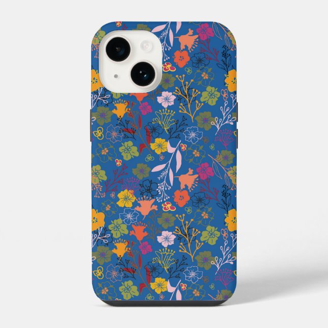 Moderne Batik Victoria Blau iPhone Hülle (Rückseite)