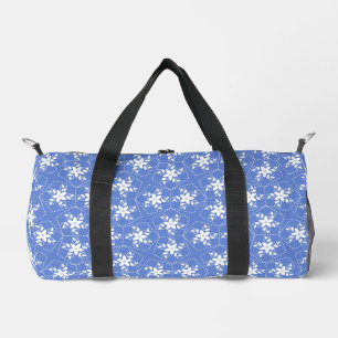 Moderne Batikmuster Weiße Jasmin-Blume Duffle Bag