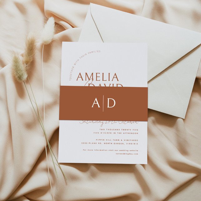 Moderne Bauchband mit Monogramm Einladungsbanderole (Von Creator hochgeladen)