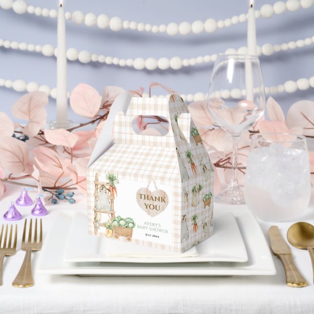 Moderne bäuerliche Baby-Dusche auf dem Bauernmarkt Geschenkschachtel (Hochzeit)