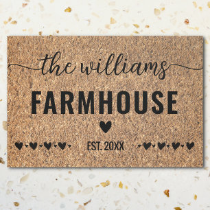 Moderne Bauernfamilie Monogram Door Mat Fußmatte