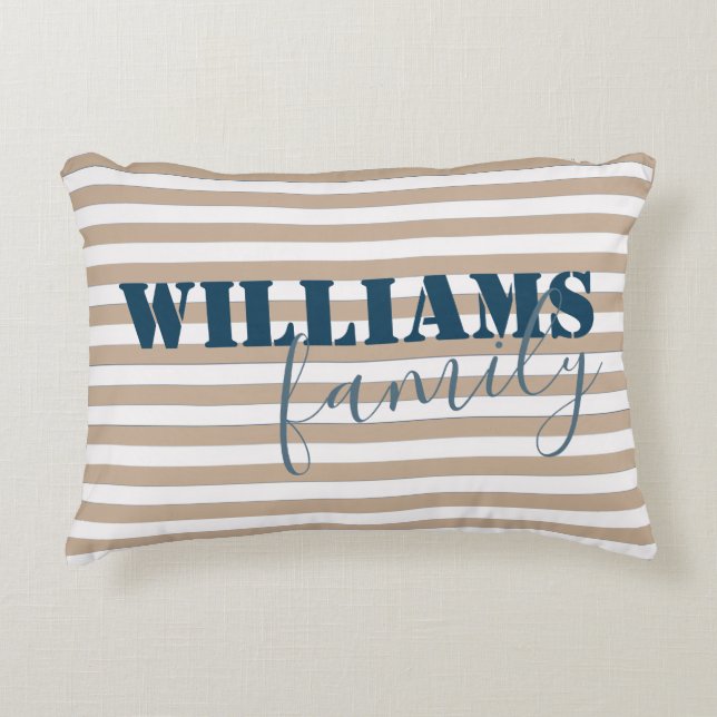 moderne Bauernstreifen Dekokissen (Vorderseite)