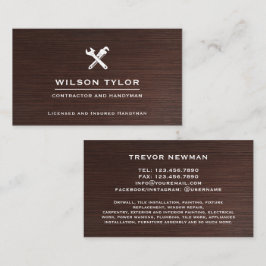 Moderne Bauhandwerkzeuge Holz Visitenkarte