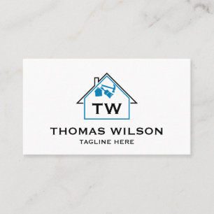 Moderne Bauhandyman Carpenter Tools Busin Visitenkarte