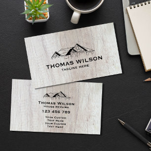 Moderne Bauhandyman-Zimmerwerkzeuge Holz Visitenkarte