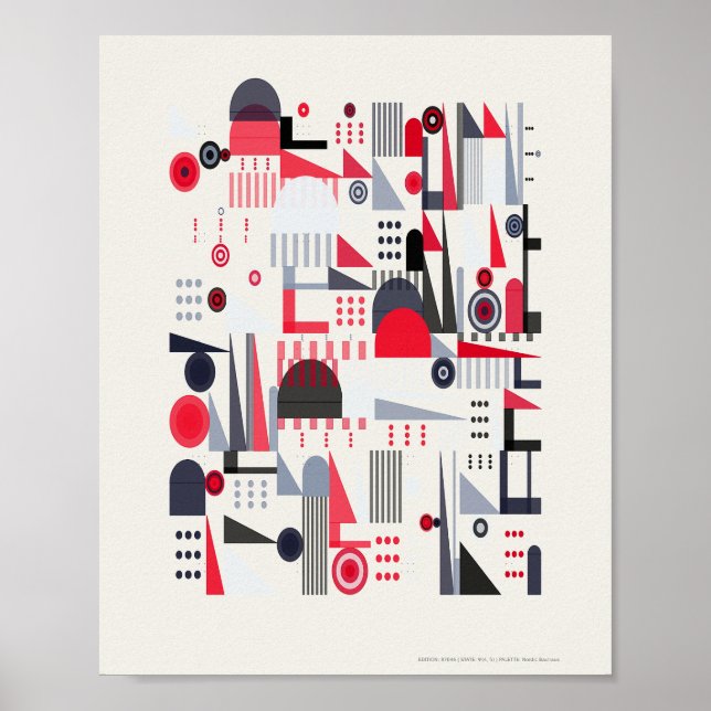 Moderne Bauhaus-Muster  Poster (Vorne)