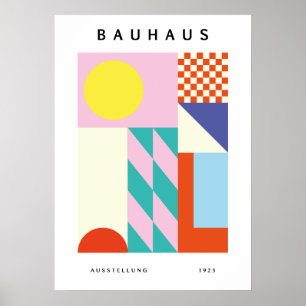 Moderne Bauhaus Wandkunst Rosa Gelb Poster