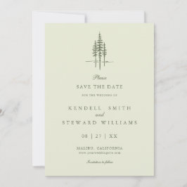 Moderne Baumwälder Rustikale Hochzeit retten das D Save The Date