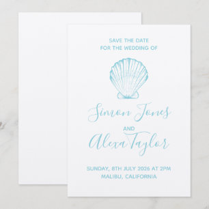 Moderne Beach Hochzeit in Urlaubsort Save the Date