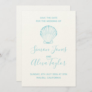 Moderne Beach Hochzeit in Urlaubsort Save the Date