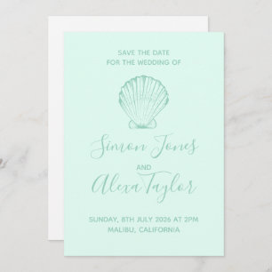 Moderne Beach Hochzeit in Urlaubsort Save the Date