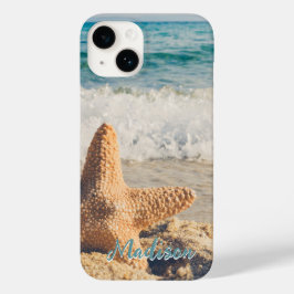 Moderne Beach Starfish Muschel Sky Personalisiert Case-Mate iPhone 14 Hülle