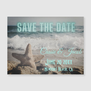 Moderne Beachszene Save the Date Magnetkarte