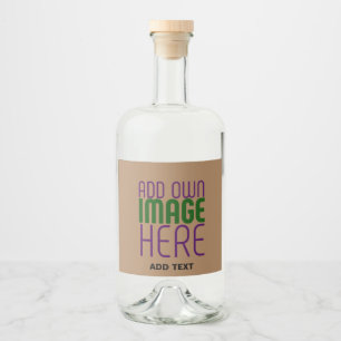 MODERNE BEARBEITBARE EINFACHE BRAUNE BILD-TEXT-VOR ALKOHOLFLASCHENETIKETT