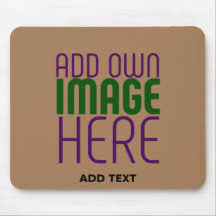 MODERNE BEARBEITBARE EINFACHE BRAUNE BILD-TEXT-VOR MOUSEPAD