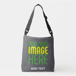 MODERNE BEARBEITBARE EINFACHE GRAUE BILD-TEXT-VORL TRAGETASCHEN MIT LANGEN TRÄGERN